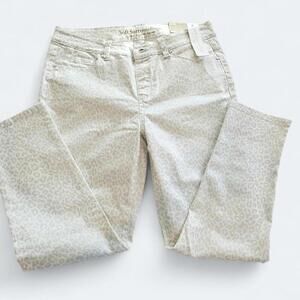 NWT Soft Surroundings Leopard Metallic Print Pull-On Straight Leg Pants 10P 12